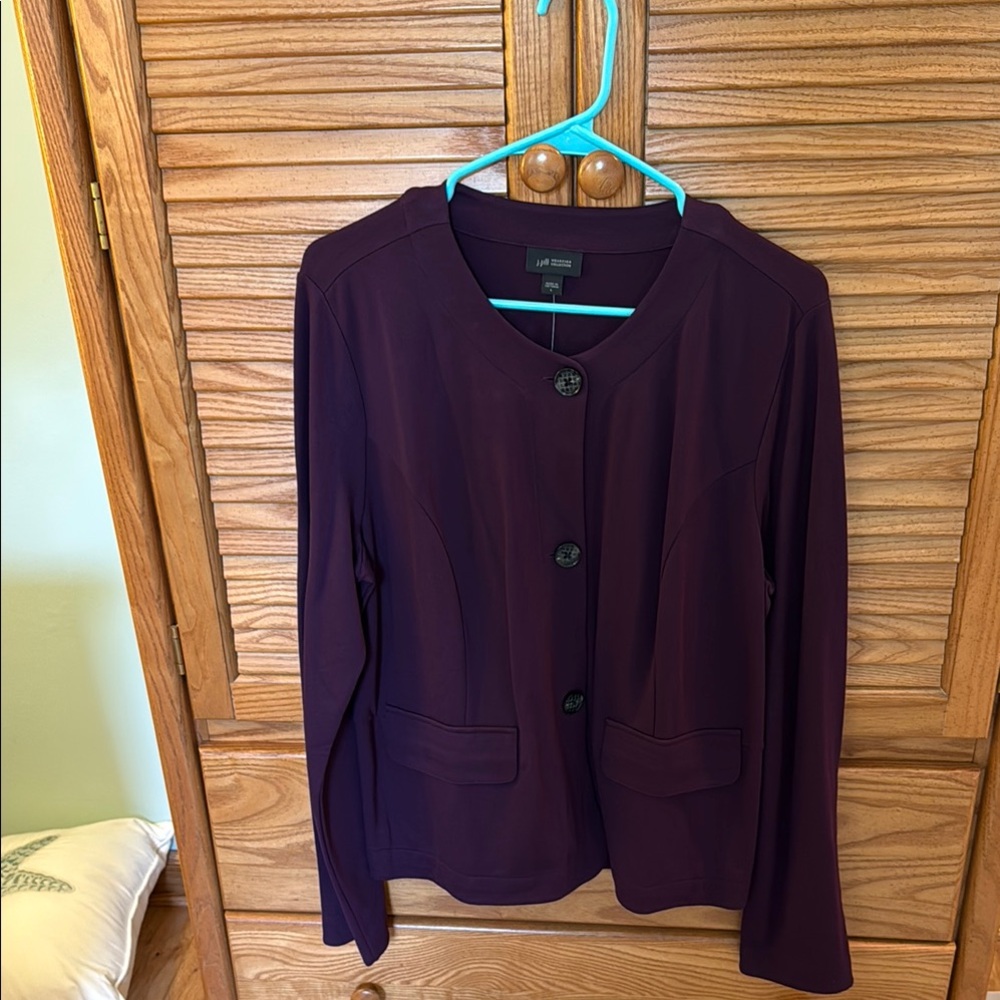 NWT 🌸 J Jill Purple Knit Jacket Size Large